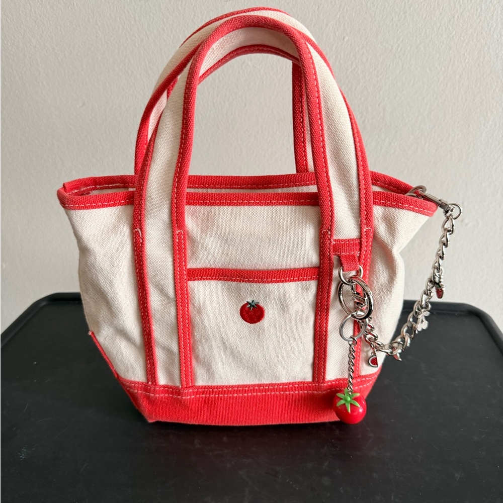 Madden Girl canvas tote purse with matching charms and zipper pouch